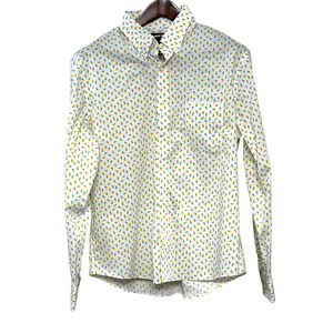 Lands’ End Pineapple Print Button Down Shirt Mens L 16-16.5 Coolmax Cruise